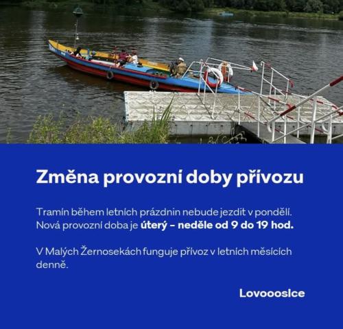 Provoz přívozu Lovosice - Píšťany